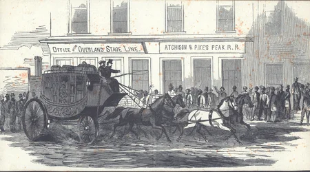 El carruaje de correo Butterfield Overland, publicado en Harper
