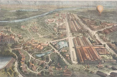 El Centenario - Vista en Globo de los Terrenos, Harpers Weekly, c.1876