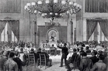 La Convención Nacional de Personas de Color en sesión, Nashville, Tennessee, 5-7 de abril de 1876, de «Frank Leslie