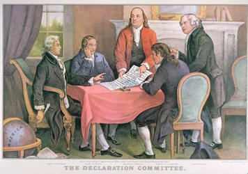 El Comité de la Declaración, publicado por Currier & Ives, Nueva York