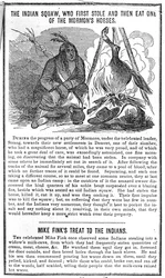La India Squaw, que Primero Robó y Luego Comió uno de los Caballos de los Mormones, de Crocketts Almanac, 1852