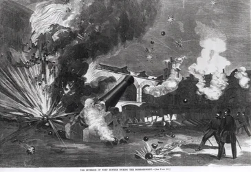 El interior de Fort Sumter durante el bombardeo, 12 de abril de 1861, de 