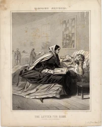 La carta para casa, ilustración de Campaign Sketches, 1863