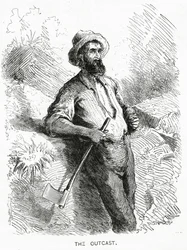 El Marginado, ilustración para una historia destacada, Una Comunidad de Marginados, de Appletons Journal, 23 de marzo de 1872