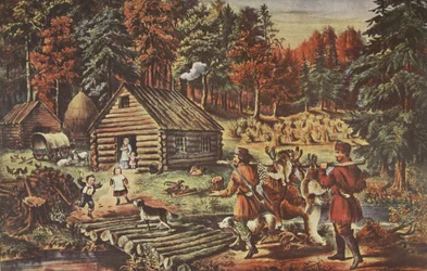 El hogar de los pioneros en la frontera occidental, pub. 1867