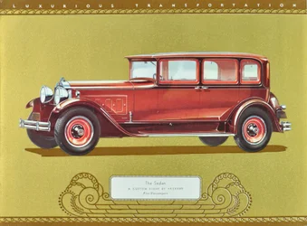 The Sedan, A Custom Eight by Packard, pub.1930 (litografía en color)