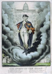 El espíritu de la Unión, pub. 1860 (litografía en color)
