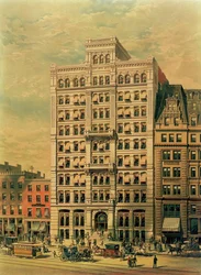 Edificio de la Standard Oil Company, 26 Broadway, Nueva York, pub. por Root and Tinker, 1886