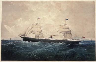 El vapor Manhattan (óleo sobre lienzo)