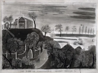 La tumba de Washington, Mount Vernon, Va., después de 1807