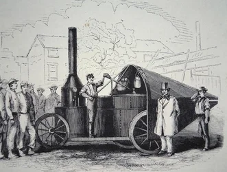 El cañón de vapor Winans, capturado a los Confederados durante la Guerra Civil Americana, mayo de 1861 (litografía)