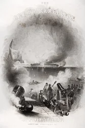 Ilustración de la página del título del ataque a Fort Sumter en 1861, de 