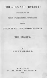 Portada de Progreso y Pobreza de Henry George, publicada en 1880