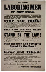 A los hombres trabajadores de Nueva York, 18 de julio de 1863