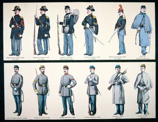 Uniformes de los ejércitos de la Unión y Confederado