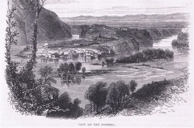 Vista del Potomac, ilustración de la Historia de los Estados Unidos de Cassell, publicada por Petter & Galpin c.1890