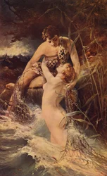 Ninfa de agua (lito de color)