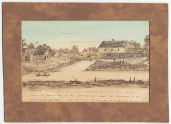 Punto del Lobo en 1832, divergencia del río principal en las ramas norte y sur