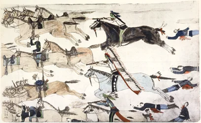 Batalla de Little Bighorn, Montana, EE.UU., 25-26 de junio de 1876 c1900