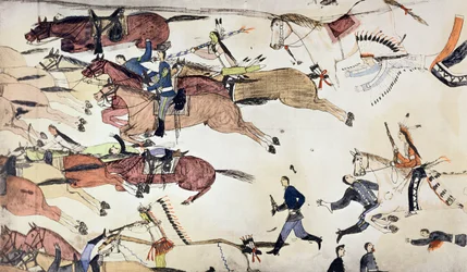 Batalla de Little Bighorn, Montana, EE.UU., 25-26 de junio de 1876, c. 1900