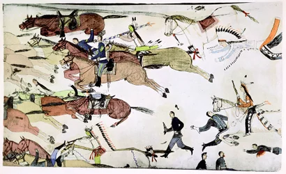 Batalla de Little Big Horn, Montana, EE.UU., 25-26 de junio de 1876, c1900