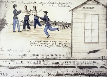 La muerte de Caballo Loco (c.1842-77) en 1877, Fort Robinson, Nebraska