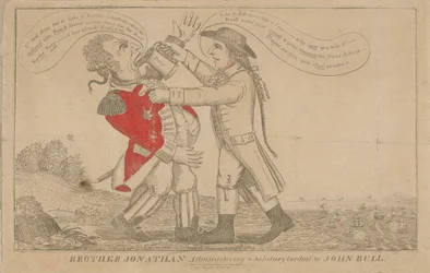 El hermano Jonathan administra un cordial saludable a John Bull