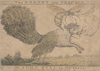 El avispón y el pavo real, o John Bull en apuros