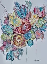Flores abstractas y coloridas