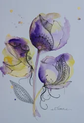 Elegantes flores dibujadas al estilo acuarela