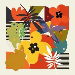 Círculos y flores minimalistas