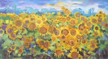 Campo de girasoles dorados