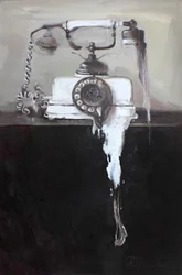 Teléfono giratorio derretido