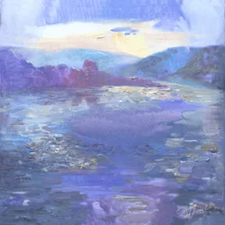 Reflejos del lago púrpura
