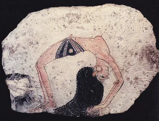 Ostracon con niña bailando, ca. 1200 a.C.