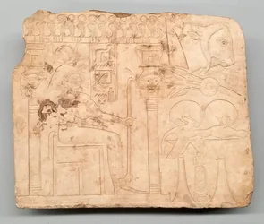 Pieza de prueba del artista: Hathor en Santuario, Ofrendas, Cabeza de Buey