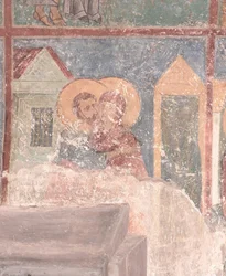 Encuentro de San Joaquín y Santa Ana en la Puerta Dorada, siglo XII