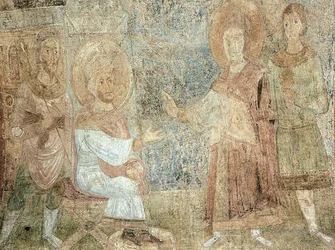 San Jorge ante el Emperador Diocleciano