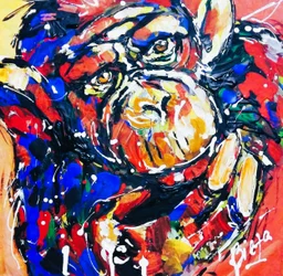 Retrato de un perro a todo color