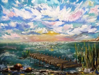 El tranquilo muelle al atardecer