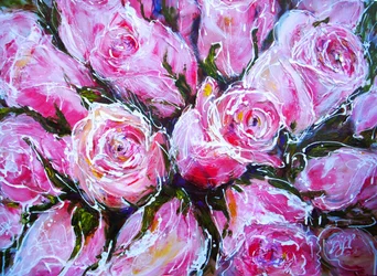 Rosas de color rosa intenso