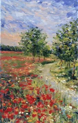 Un campo de amapolas lleno de color
