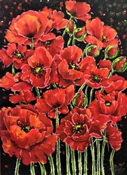 Amapolas de un rojo intenso
