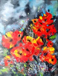 Amapolas de un rojo intenso