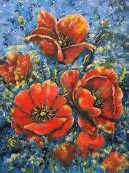 Amapolas de un rojo intenso