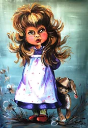 Una niña fantasiosa y su muñeca
