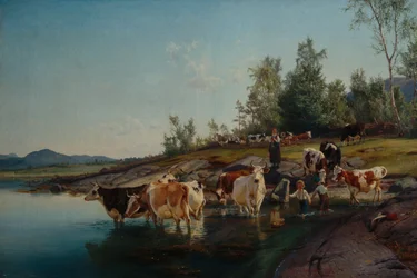 vacas junto al mar