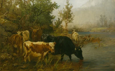 vacas junto al agua