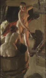 Chicas de Dalarna tomando un baño, por Zorn, Anders Leonard