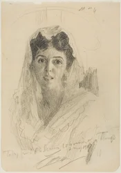 Cabeza de una mujer (de frente)